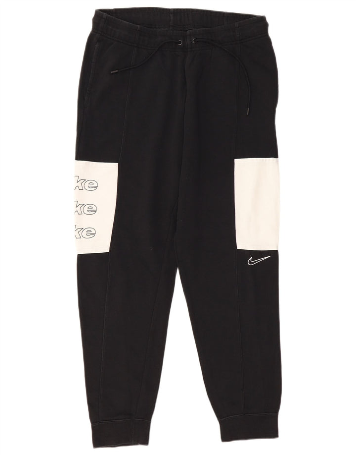 NIKE Mens Graphic Tracksuit Trousers Joggers Medium  Black Colourblock
