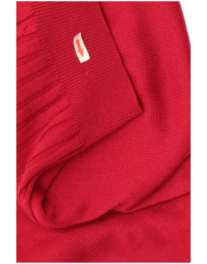 Vintage Womens Cardigan Sweater UK 14 Medium Red Virgin Wool