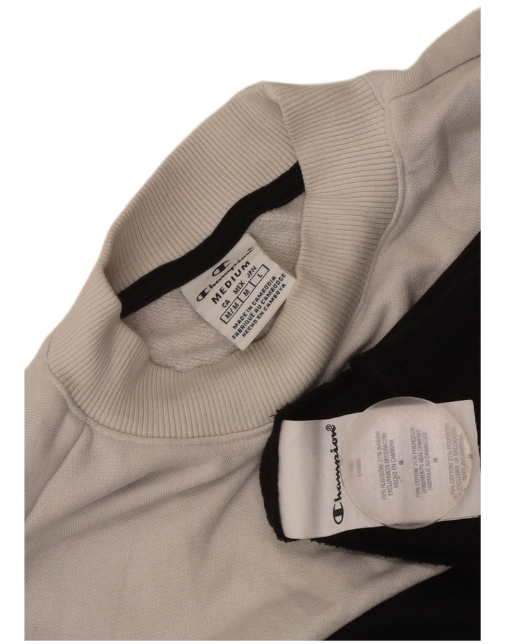 Champion Womens Oversized Sweatshirt Jumper UK 14 Medium Black Colourblock