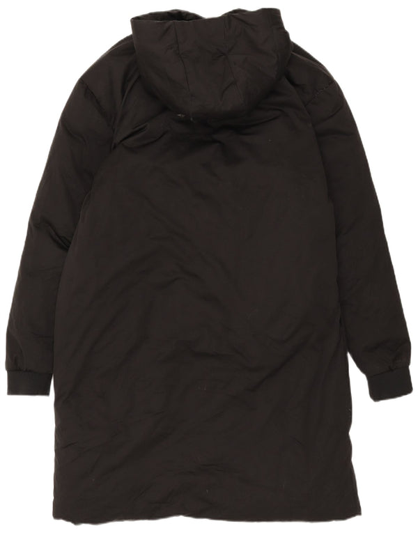 Zara Mens Hooded Padded Coat UK 38 Medium Black Polyester