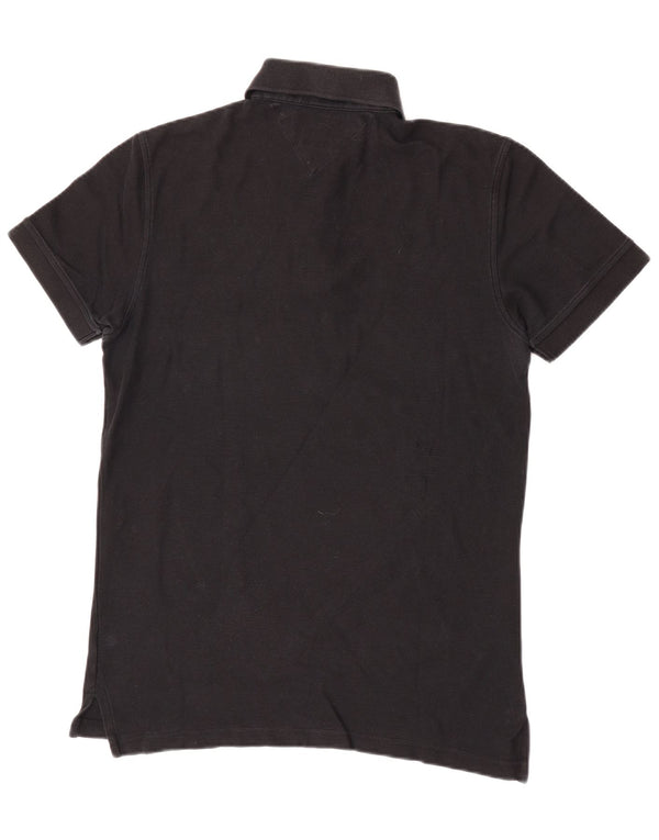 Tommy Hilfiger Mens Regular Fit Polo Shirt Small Black Cotton
