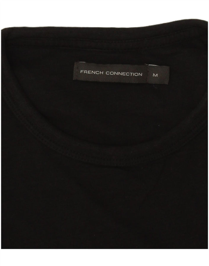 French Connection Mens T-Shirt Top Medium Black Cotton