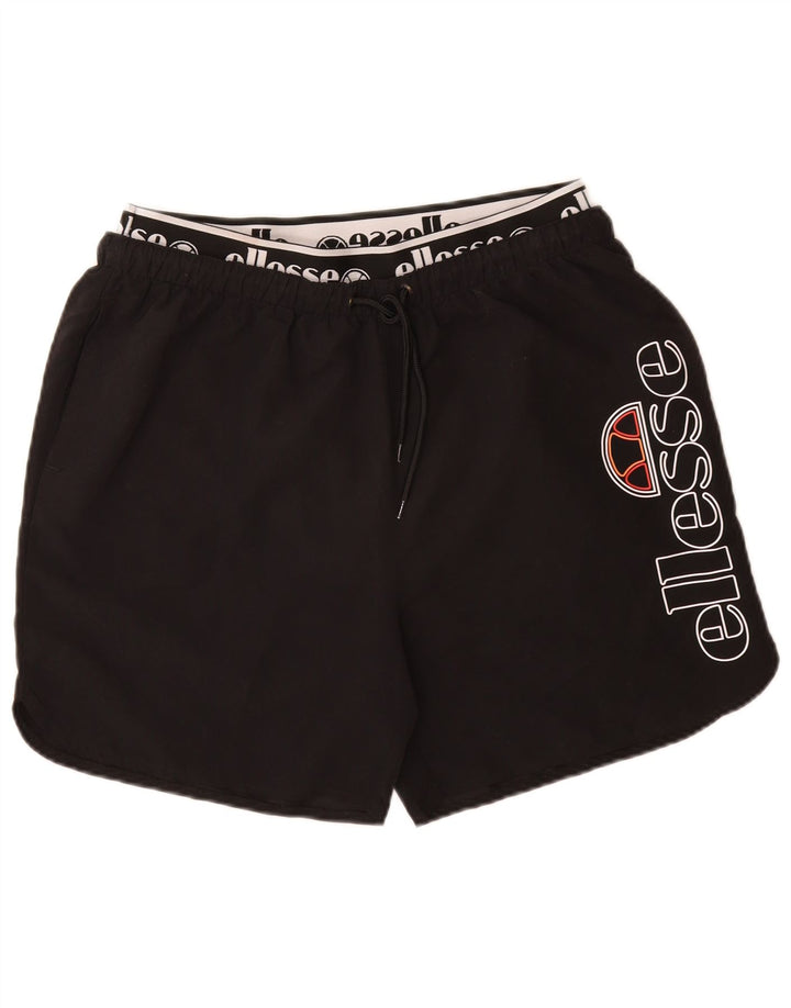 Ellesse Mens Graphic Swimming Shorts Large Black Polyester