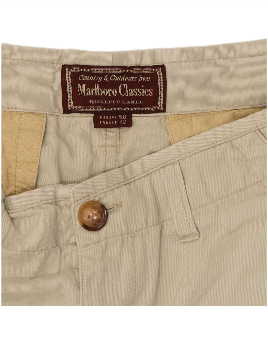 Marlboro Classics Mens Cargo Shorts EU 50 Large W34  Beige