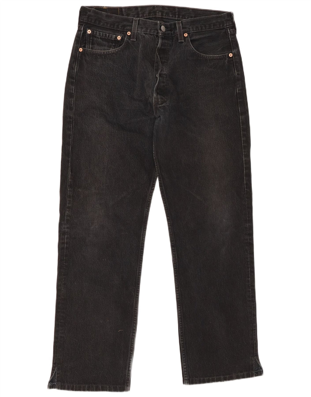 LEVI'S Mens 501 Straight Jeans W34 L30 Black Cotton