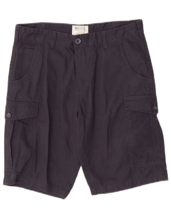 Mountain Warehouse Mens Regular Cargo Shorts W30 Medium Navy Blue Cotton