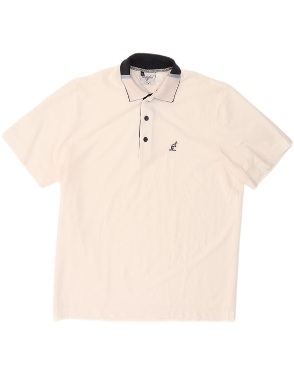 AUSTRALIAN L'ALPINA Mens Polo Shirt IT 50 Medium White Polyester
