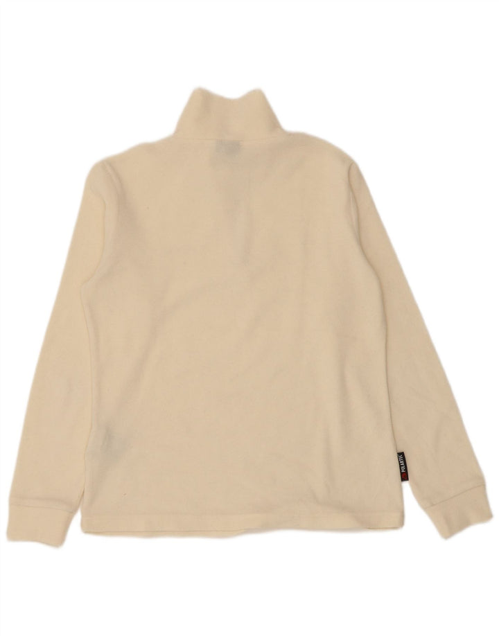 Invicta Womens Zip Neck Fleece Jumper UK 14 Medium Off White Polyester