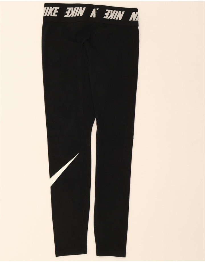 NIKE Womens Graphic Leggings UK 12 Medium  Black Cotton Vintage Nike and Second-Hand Nike from Messina Hembry 