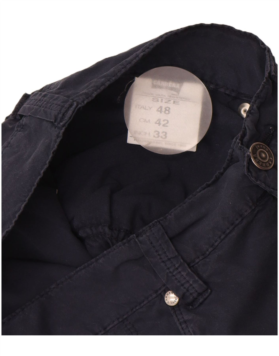 CARRERA Mens Straight Casual Trousers IT 48 Medium W30 L33 Navy Blue