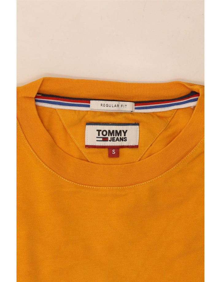 TOMMY HILFIGER Mens Regular Fit Graphic T-Shirt Top Small Yellow Cotton