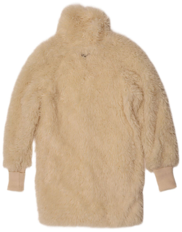 Gas Womens Faux Fur Overcoat UK 14 Medium Off White
