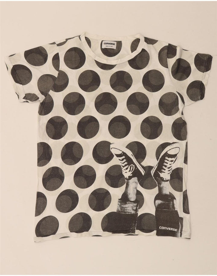 Converse Mens Graphic T-Shirt Top Large White Spotted Cotton