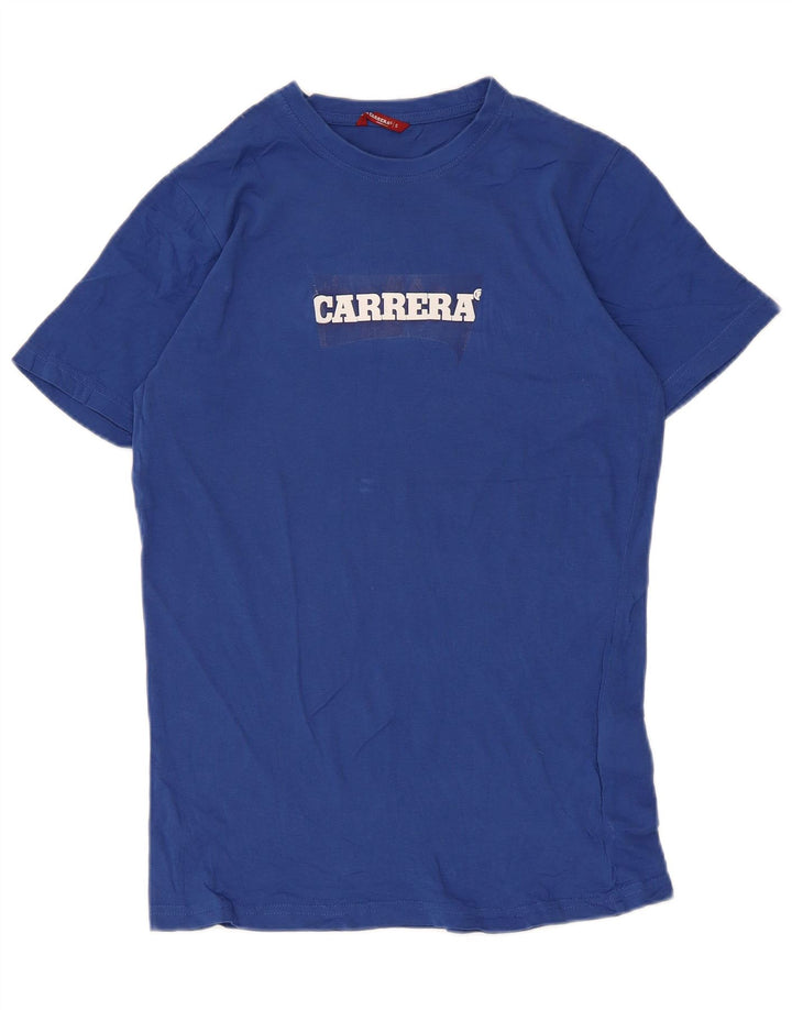 Carrera Mens Graphic T-Shirt Top Small Blue Cotton