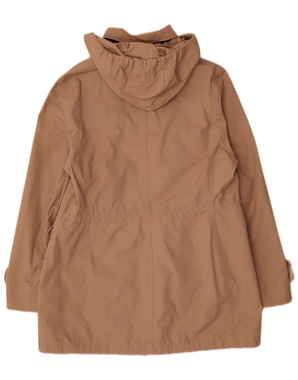 Crew Clothing Womens Hooded Parka Jacket UK 14 Large Beige Cotton