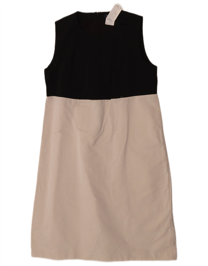 Max Mara Womens Sleeveless Shift Dress UK 16 Large White Colourblock