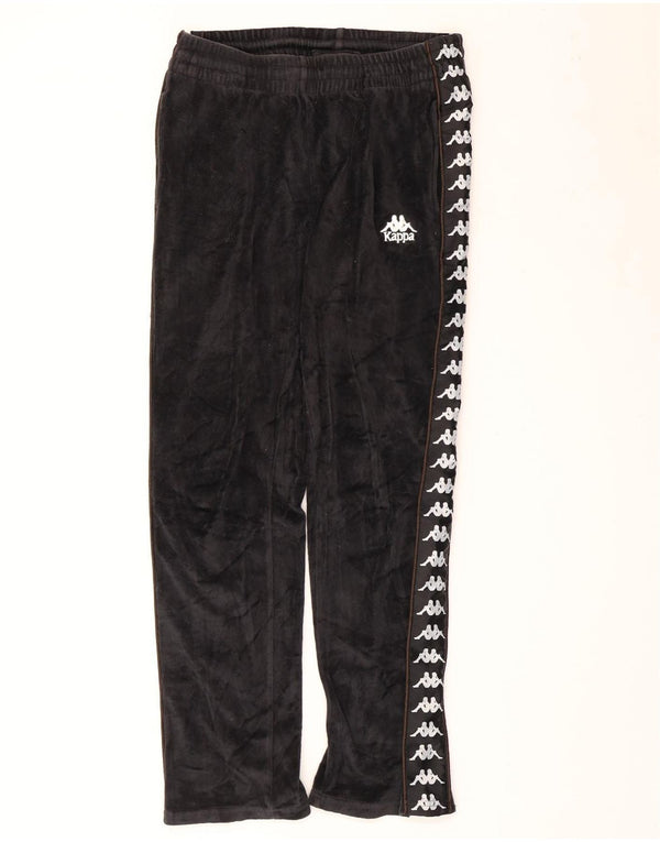Kappa Womens Graphic Tracksuit Trousers UK 10 Small  Black Cotton