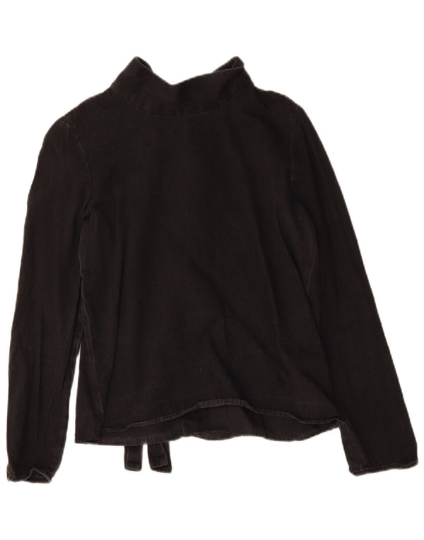 Cos Womens Long Sleeve Blouse Top EU 36 Small Black Cotton