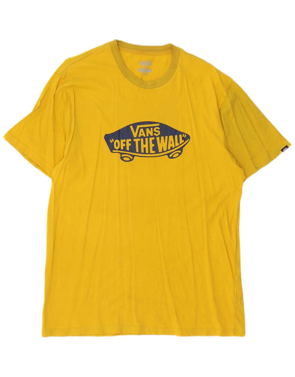 Vans Mens Slim Fit Graphic T-Shirt Top XL Yellow Cotton