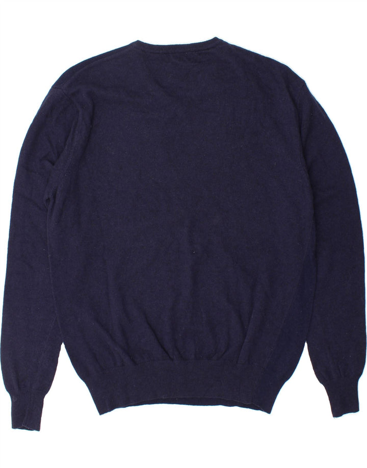 KAPPA Mens V-Neck Jumper Sweater XL Navy Blue Wool Vintage Kappa and Second-Hand Kappa from Messina Hembry 