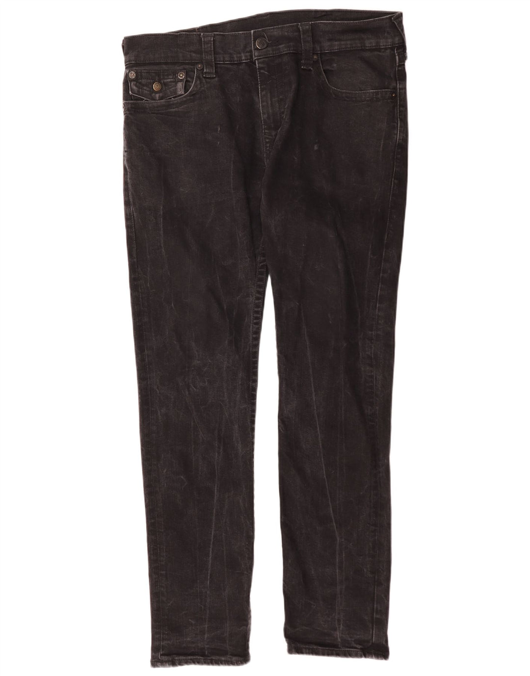 True Religion Mens Slim Jeans W34 L31 Black Cotton