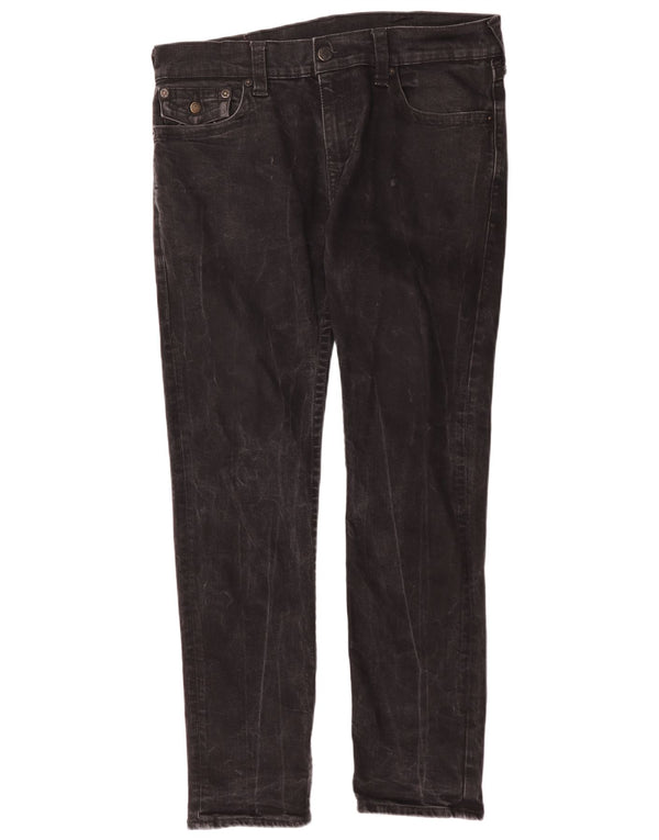 True Religion Mens Slim Jeans W34 L31 Black Cotton