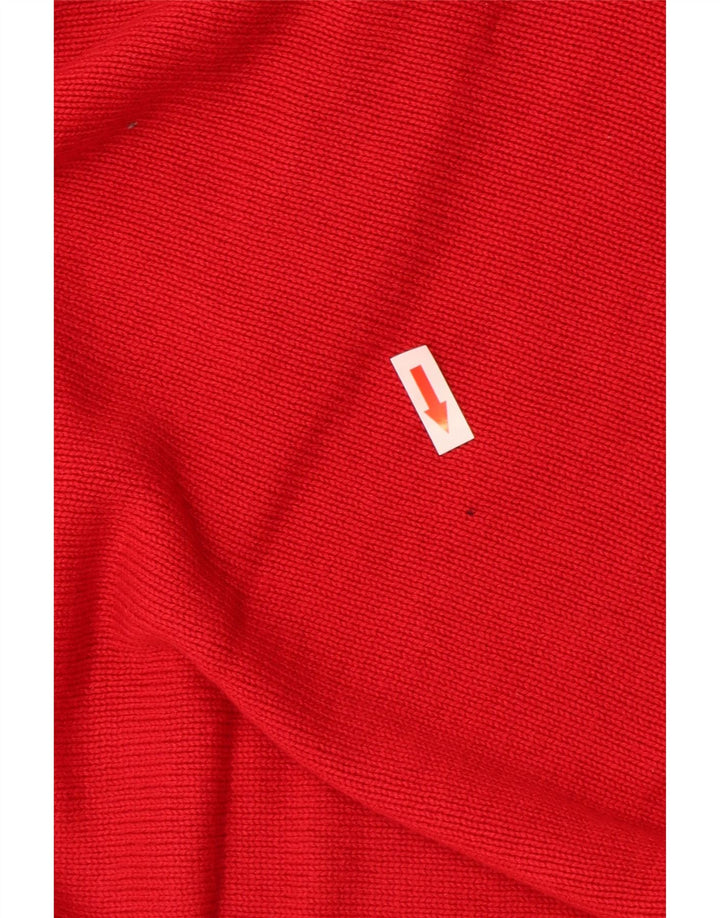 MICHAEL KORS Womens Boat Neck Jumper Sweater UK 16 Large Red Cotton