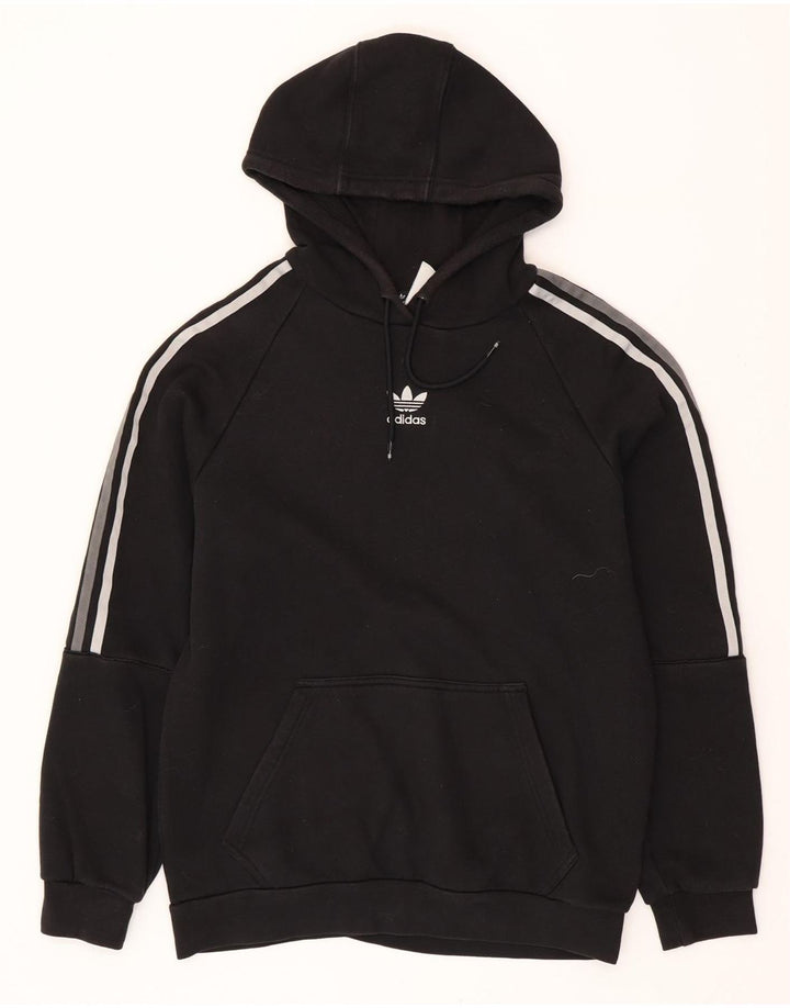 ADIDAS Mens Hoodie Jumper Medium Black Cotton