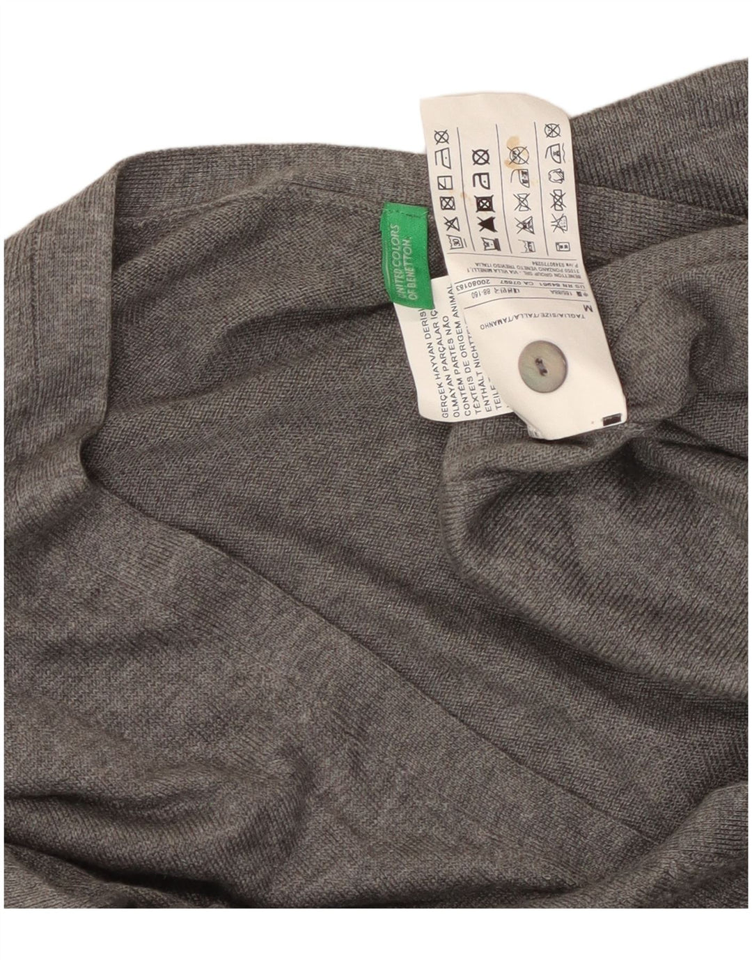 BENETTON Womens Cardigan Sweater UK 14 Medium Grey Viscose