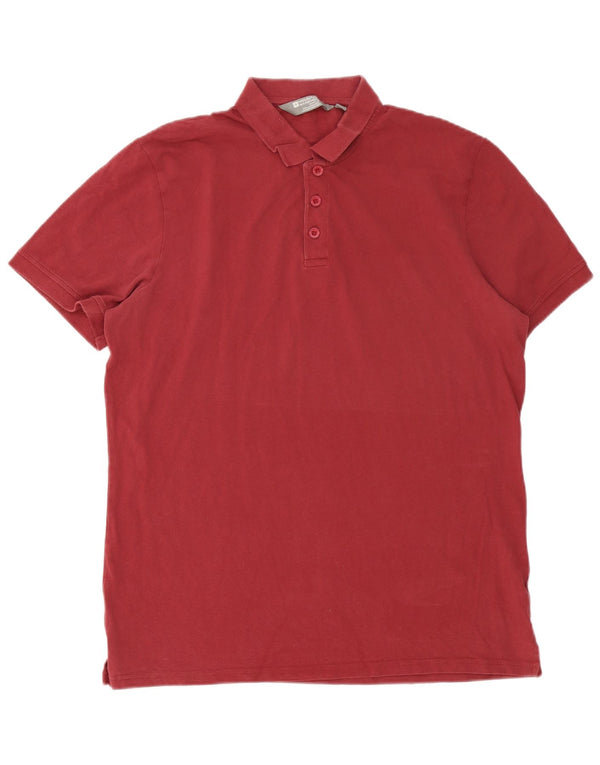 Mountain Warehouse Mens Polo Shirt XL Burgundy Cotton