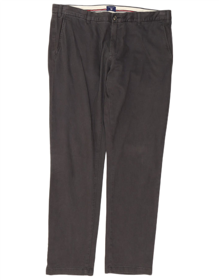 GANT Mens Straight Chino Trousers W40 L34 Grey