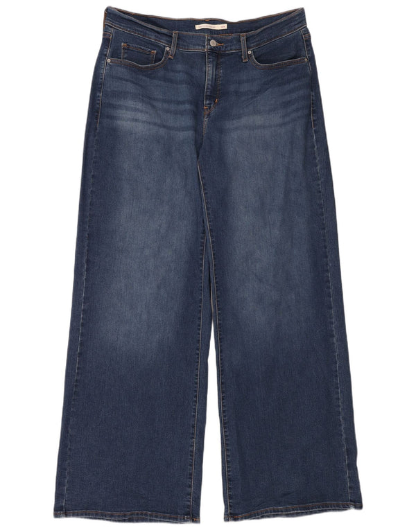 Levi's Womens 318 Shaping Wide Leg Jeans US 16 2XL W40 L34 Blue Cotton