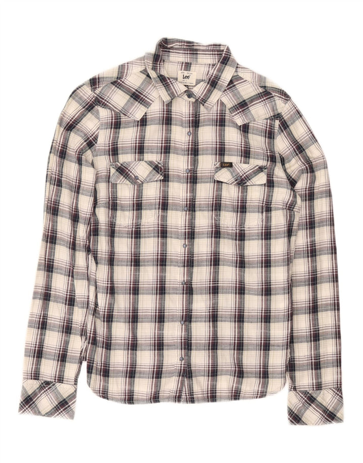 LEE Womens Flannel Shirt UK 14 Large Multicoloured Check Cotton