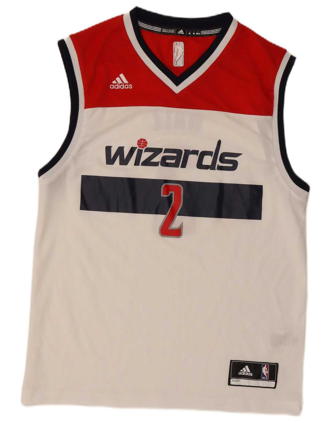 ADIDAS Mens Wizards Graphic Vest Top Medium White Colourblock Polyester