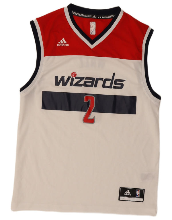 ADIDAS Mens Wizards Graphic Vest Top Medium White Colourblock Polyester