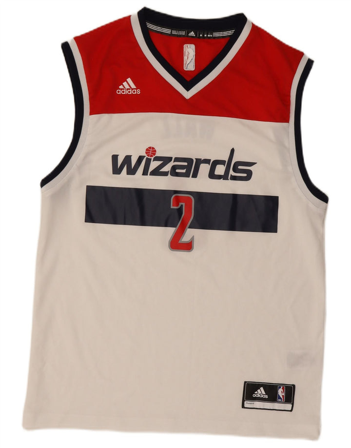ADIDAS Mens Wizards Graphic Vest Top Medium White Colourblock Polyester