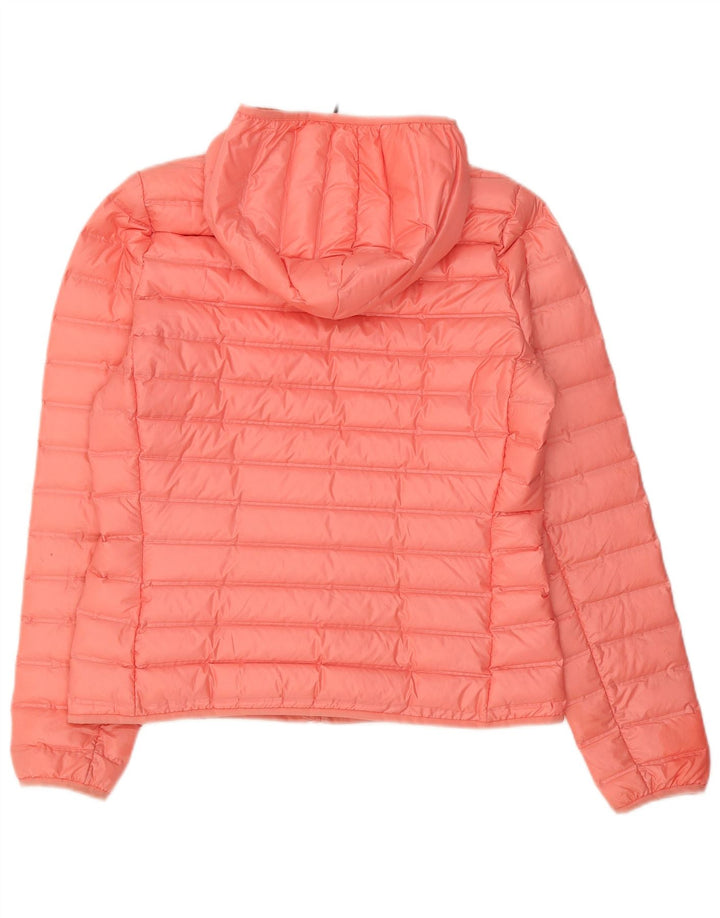 Adidas Womens Hooded Padded Jacket UK 12/14 Medium Pink Polyester