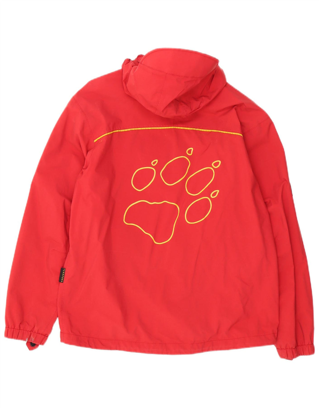 JACK WOLFSKIN Boys Graphic Hooded Rain Jacket 13-14 Years Red Polyamide