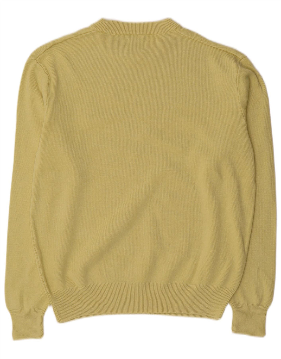 Zara Mens Crew Neck Jumper Sweater Medium Yellow Cotton