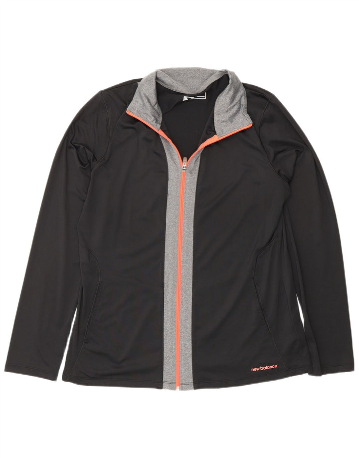 New Balance Mens Tracksuit Top Jacket Large Black Colourblock Polyester
