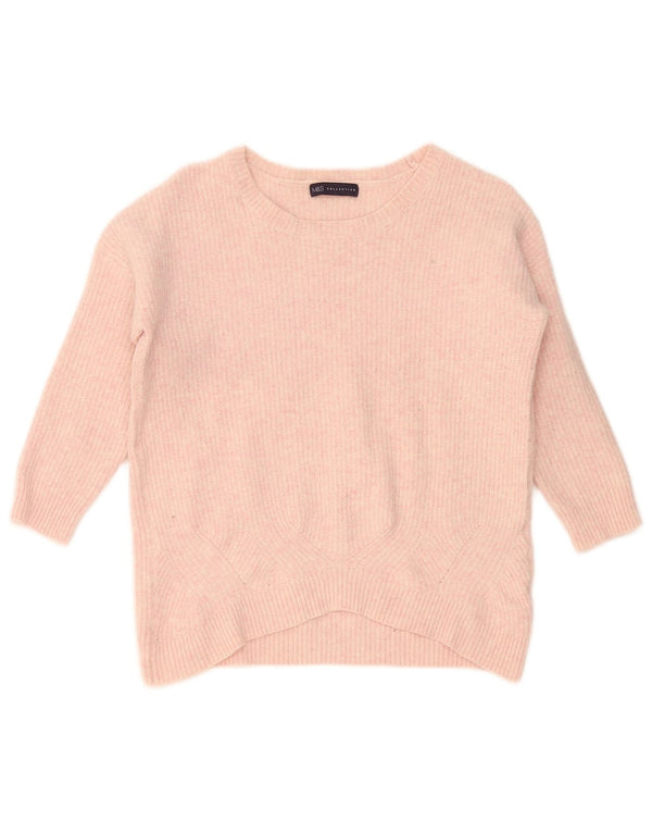 Marks & Spencer Womens Boat Neck Jumper Sweater UK 14 Medium Pink