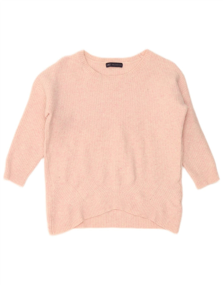 Marks & Spencer Womens Boat Neck Jumper Sweater UK 14 Medium Pink