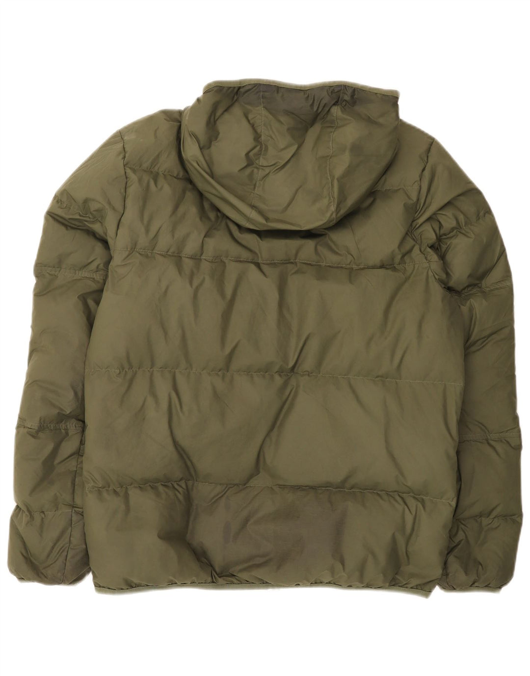 Nike Mens Hooded Padded Jacket UK 38 Medium Khaki Polyester