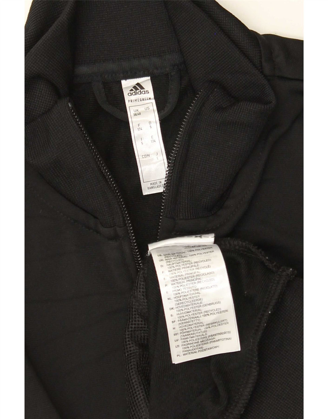 Adidas Mens Graphic Tracksuit Top Jacket UK 38/40 Medium Black Polyester