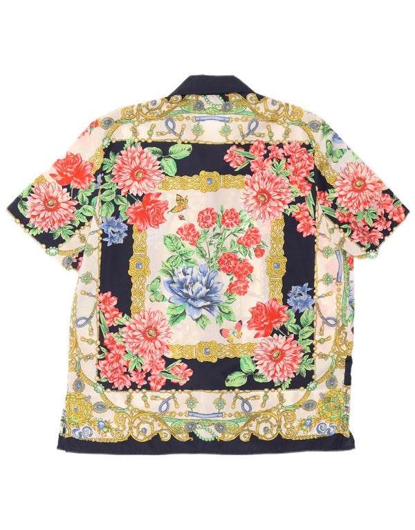 Alexia Womens Short Sleeve Shirt Blouse UK 16 Large Navy Blue Floral