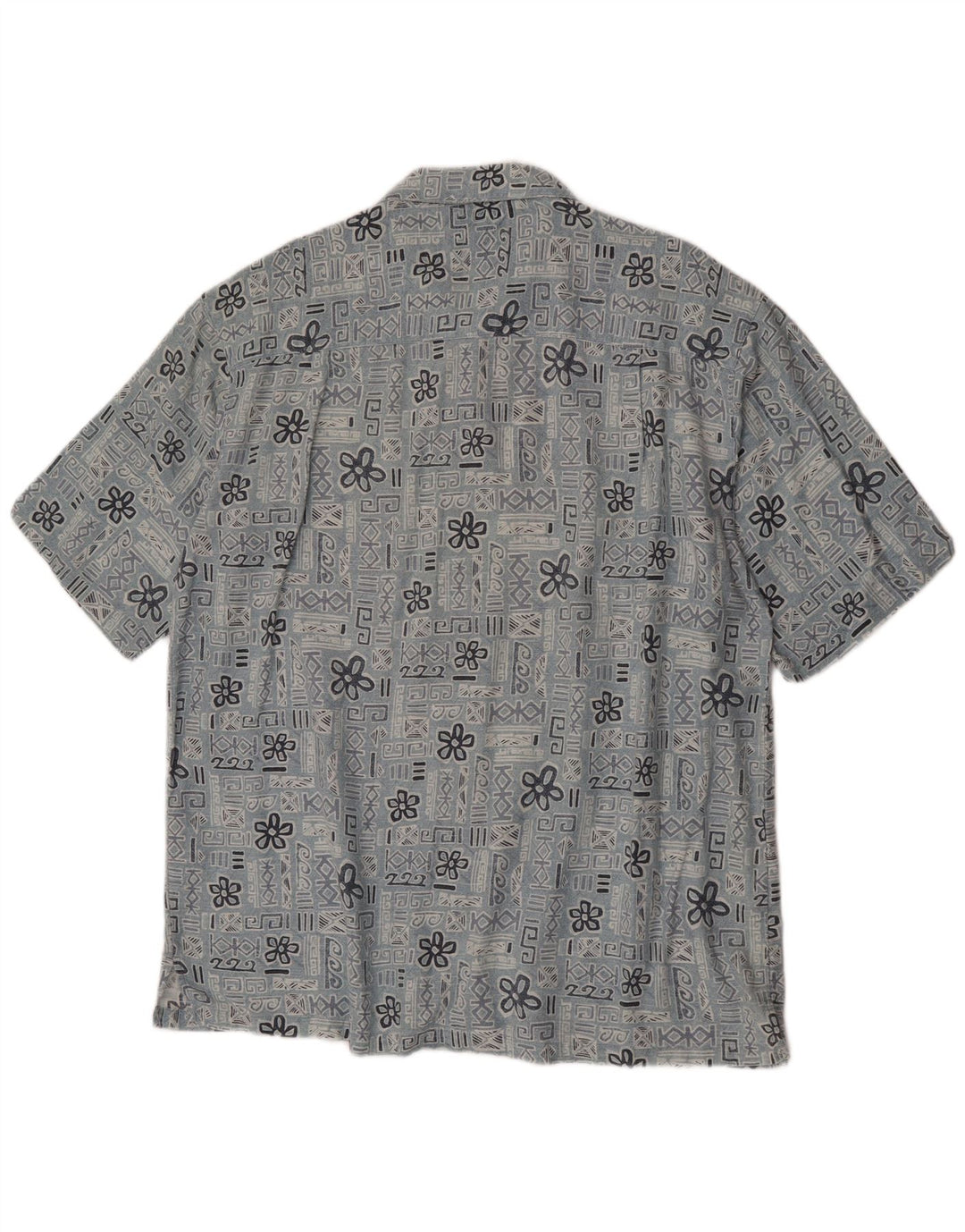 Columbia Mens Short Sleeve Shirt Large Blue Floral Cotton