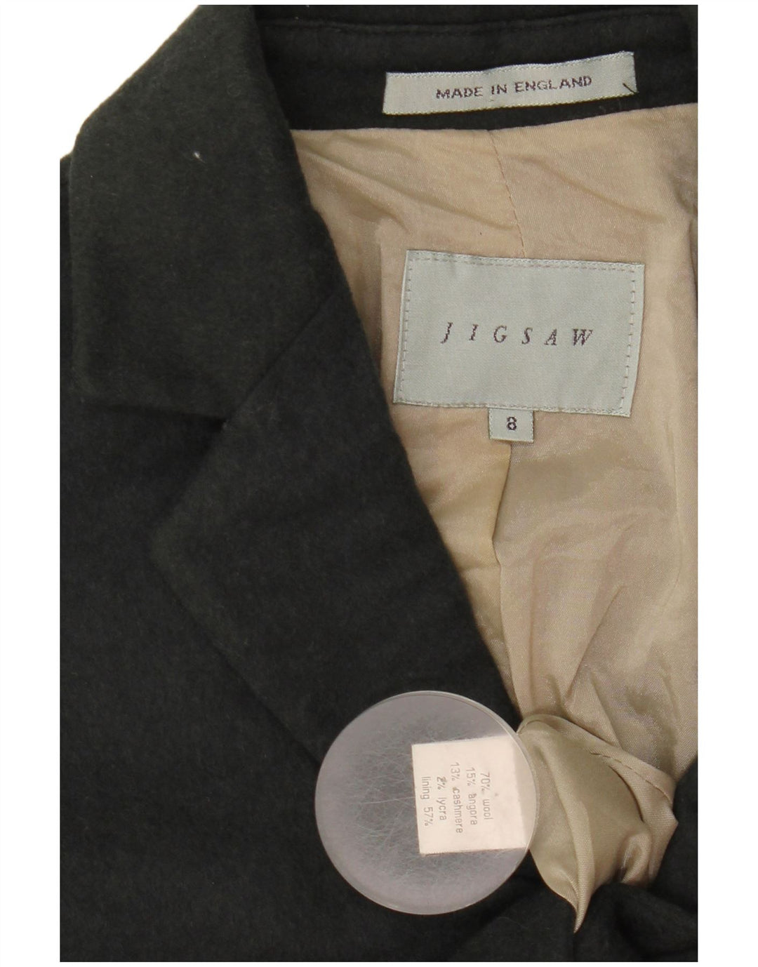 Jigsaw Womens Overcoat UK 8 Small Grey Wool