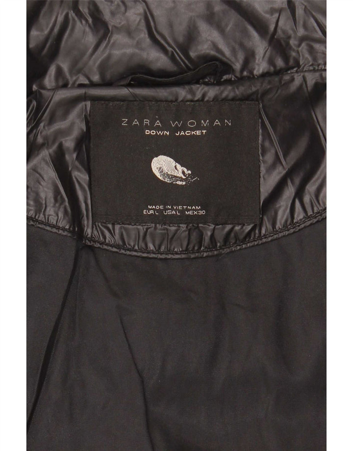 Zara Womens Padded Jacket UK 14 Large Black