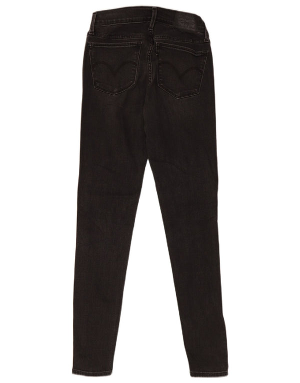 Levi's Womens 710 Super Skinny Jeans W26 L30 Black Cotton
