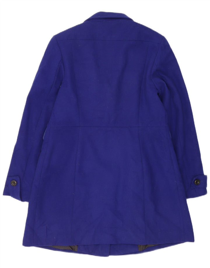 Marks & Spencer Womens Military Double Breasted Coat UK 12 Medium Blue